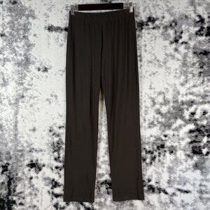 Clara Sun Woo Pants Womens Size Small Brown Polyester Rayon Stretch Straight Leg